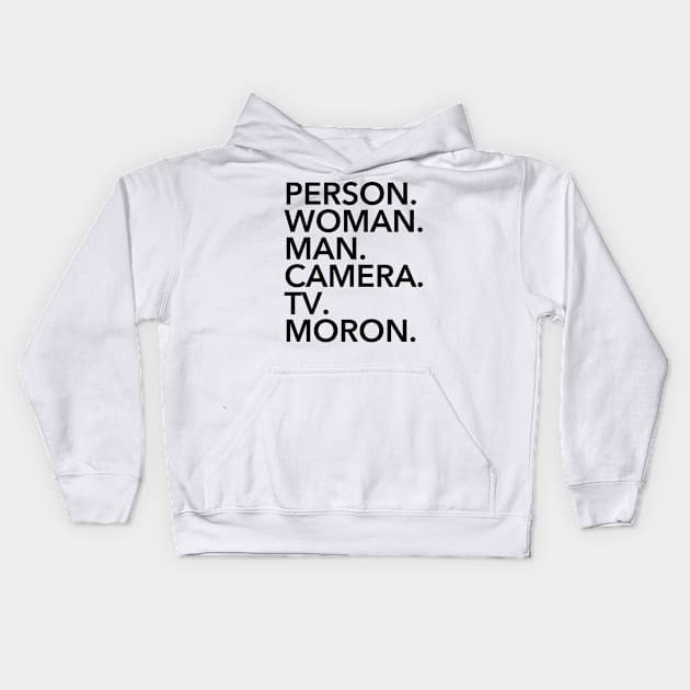 person woman man camera tv - Black Kids Hoodie by skittlemypony